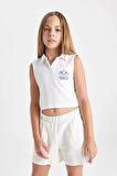 DeFacto Kız Çocuk Polo Yaka Spor Baskılı Atlet C4715A824SMWT34