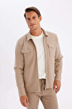 DeFacto Slim Fit Polo Yaka Astarlı Ceket Mont Y4458AZ24AUBG216