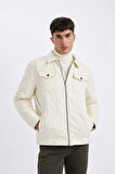DeFacto Slim Fit Gömlek Yaka Süet Mont A3254AX24AUER91