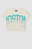 DeFacto Kız Çocuk NBA Boston Celtics Bisiklet Yaka Kısa Kollu Tişört C5774A824SMER99
