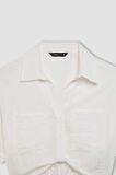 DeFacto Cropped Fit Gömlek Yaka Twill Kısa Kollu Bluz C7799AX24SMER105