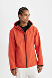DeFactoFit Softshell Mont Su İtici Rüzgara Karşı Koruyan Kapüşonlu Fermuarlı Cepli A2122AX24AUOG543