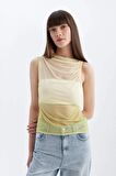DeFacto Slim Fit Dar Kesim Degaje Yaka Degrade Tül Atlet C9322AX24SMYL512