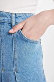 DeFacto Fashion Fit Pileli Jean Mini Etek B9853AX24SMNM39