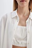DeFacto Oversize Fit Krinkıl Viskon Uzun Kollu Gömlek C3823AX24SMWT32