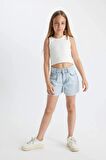 DeFacto Kız Çocuk Jean Şort C9519A824SMNM63