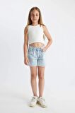 DeFacto Kız Çocuk Jean Şort C9519A824SMNM63