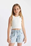 DeFacto Kız Çocuk Jean Şort C9519A824SMNM63