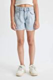DeFacto Kız Çocuk Jean Şort C9519A824SMNM63