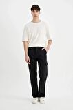 DeFacto Wide Leg Fit Geniş Kalıp Normal Bel Geniş Paça Kargo Cepli Jean Pantolon B4638AX24SPNM40