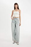 DeFacto Baggy Fit Yüksek Bel Uzun Jean Yıkamalı Pantolon D0192AX24HSNM55