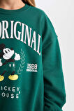 DeFacto Kız Çocuk Disney Mickey & Minnie Oversize Geniş Kalıp Bisiklet Yaka İçi Yumuşak Tüylü Sweatshirt D1118A824AUGN1116