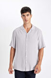 DeFacto Relax Fit Yazlık Polo Yaka Penye Kısa Kollu Gömlek C4117AX24SMGR451