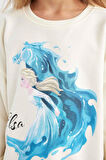 DeFacto Kız Çocuk Ekru Frozen Relax Fit Bisiklet Yaka Sweatshirt D1119A824AUER99