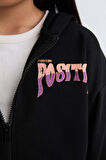 DeFacto Kız Çocuk Baskılı Kapüşonlu İçi Yumuşak Tüylü Fermuarlı Sweatshirt D1569A824WNBK81