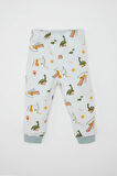 DeFacto Erkek Bebek Pijama Takımı Bisiklet Yaka Desenli Uzun Kollu Üst Alt D5349A524WNBE174
