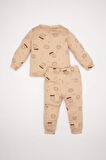 DeFacto Erkek Bebek Pijama Takımı Süt Baskılı Uzun Kollu Üst Uzun Alt D5350A524WNBG287