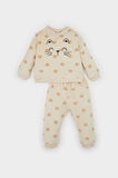 DeFacto Kız Bebek Pijama Takımı Kalp Desenli Velur Uzun Kollu Üst Uzun Alt D5380A524WNER120