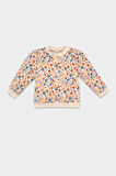 DeFacto Kız Bebek Bisiklet Yaka Çiçekli İçi Yumuşak Tüylü Sweatshirt D5562A524WNER42
