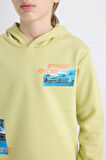 DeFacto Erkek Çocuk 2'li Takım Kapüşonlu Baskılı Sweatshirt Beli Lastikli Jogger Eşofman Altı D5222A824WNGN659