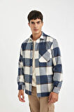 DeFacto Regular Fit Polo Yaka Kareli Oduncu Flanel Uzun Kollu Gömlek Y1702AZ24WNIN120