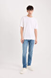 DeFacto Pedro Slim Fit Dar Kalıp Normal Bel Dar Paça Jean Pantolon B8418AX25SPNM28