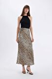 Straight Fit Normal Bel Saten Maxi Etek