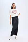 Straight Fit Normal Bel Saten Maxi Etek