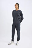 DeFactoFit Sporcu Jogger Eşofman Altı Standart Fit Beli Bağcıklı Basic Düz Lastikli Paça Cepli D1901AX24AUAR231