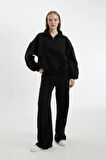 Coool Wide Leg Beli Lastikli Bağcıklı Cepli Bol Paça Basic Düz Eşofman Altı