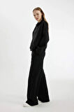 Coool Wide Leg Beli Lastikli Bağcıklı Cepli Bol Paça Basic Düz Eşofman Altı