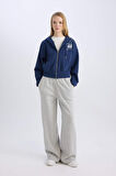 DeFacto Coool Wide Leg Geniş Bol Paça Eşofman Altı Beli Lastikli Bağcıklı Cepli Basic Düz B3345AX24WNGR210