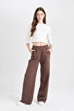 DeFacto Coool Wide Leg Geniş Bol Paça Eşofman Altı Beli Lastikli Bağcıklı Cepli Basic Düz B3345AX24WNBN540