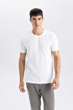 DeFacto Slim Fit Dar Kesim Bisiklet Yaka Basic Düz Kısa Kollu Tişört M6608AZ25SPER105