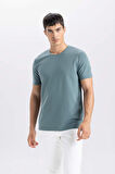 DeFacto Slim Fit Dar Kesim Bisiklet Yaka Basic Düz Kısa Kollu Tişört M6608AZ25SPGN829