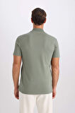 DeFacto Slim Fit Dar Kesim Kısa Kollu Pamuklu Modal Karışımlı Basic Düz Polo Tişört M6609AZ25SPGN460