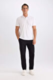 DeFacto Slim Fit Dar Kesim Kısa Kollu Pamuklu Basic Düz Polo Tişört M6609AZ25SPWT34