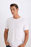 DeFacto Slim Fit Dar Kesim Bisiklet Yaka Modal Karışımlı Pamuklu Basic Düz Kısa Kollu Tişört M6606AZ25SPWT34