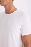 DeFacto Slim Fit Dar Kesim Bisiklet Yaka Modal Karışımlı Pamuklu Basic Düz Kısa Kollu Tişört M6606AZ25SPWT34