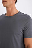 DeFacto Slim Fit Dar Kesim Bisiklet Yaka Modal Karışımlı Pamuklu Basic Düz Kısa Kollu Tişört M6606AZ25SPAR31