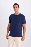 DeFacto Slim Fit Dar Kesim Bisiklet Yaka Modal Karışımlı Pamuklu Basic Düz Kısa Kollu Tişört M6606AZ25SPNV241