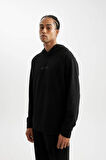 DeFactoFit  Standart Fit Kapüşonlu Baskılı Sporcu Sweatshirt D6826AX24AUBK81