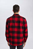 DeFacto Regular Fit Polo Yaka Kareli Oduncu Flanel Uzun Kollu Gömlek D7189AXNSRD92