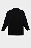 DeFacto Regular Fit Fermuarlı Dik Yaka Selanik Kumaş Basic Düz Sweatshirt Tunik B4306AX24WNBK81