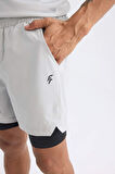 DeFactoFit Slim Fit Dar Kesim Fermuarlı Telefon Cepli Sporcu Taytlı Şort Z2147AZ25SPGR91