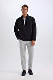 DeFacto Slim Fit Dar Kesim Polo Yaka Astarlı Fermuarlı Mont D7524AX25SPBK27