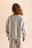 Coool Oversize Fit Geniş Kalıp Bisiklet Yaka Basic Düz Kalın Kumaş Sweatshirt