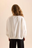 Coool Oversize Fit Geniş Kalıp Bisiklet Yaka Basic Düz Kalın Kumaş Sweatshirt