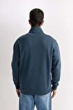 DeFacto 3 İplik Pamuklu Şardonlu İçi Polarlı Comfort Regular Fit Rahat Kalıp Dik Yaka Fermuarlı Kalın Sweatshirt D9067AXNSBE700