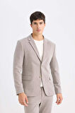 DeFacto Slim Fit Dar Kesim Ceket Yaka Düğmeli Blazer Ceket D6074AX24AUER37
